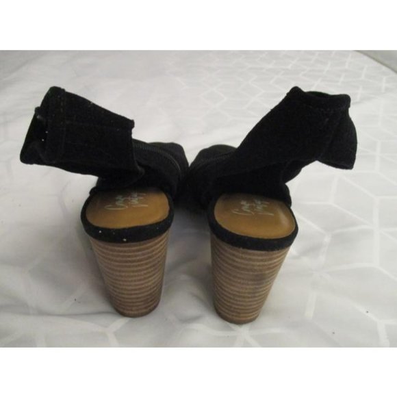 *Crown Vintage MOD Black ASTAREWIA Suede Peep Toe - Picture 6 of 7